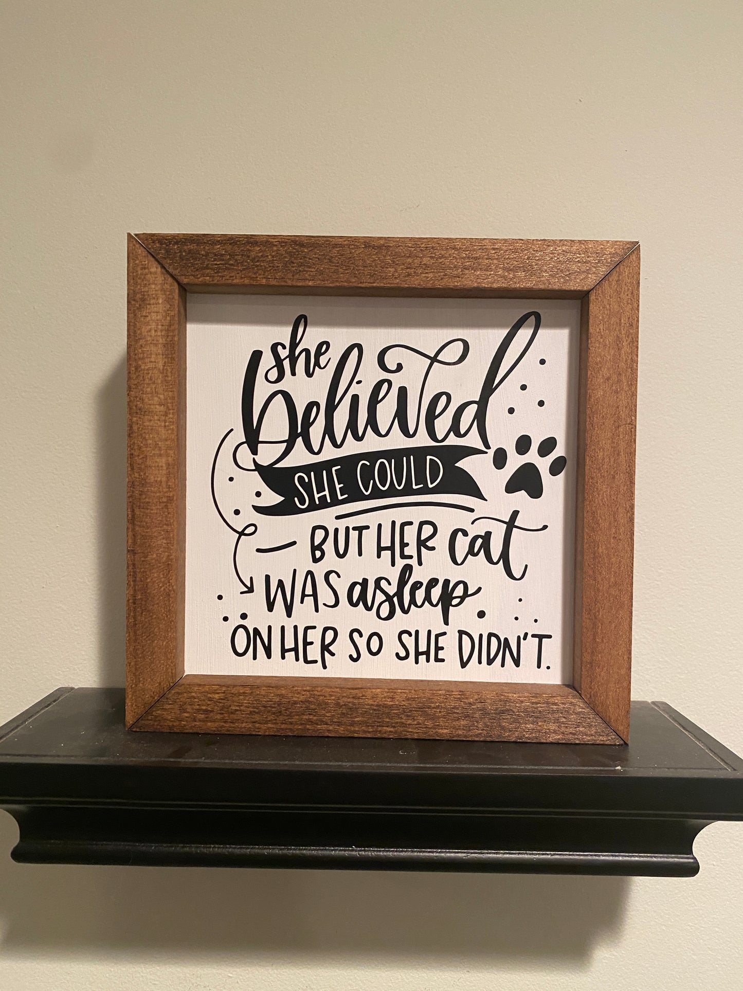 She Believed She Could But Her Cat Was Asleep Sign