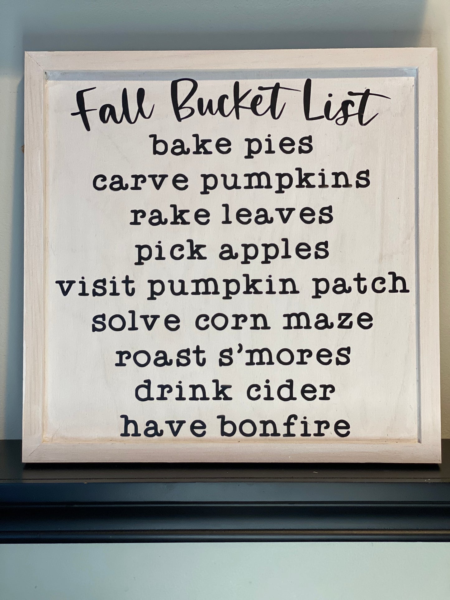 Fall Bucket List Sign