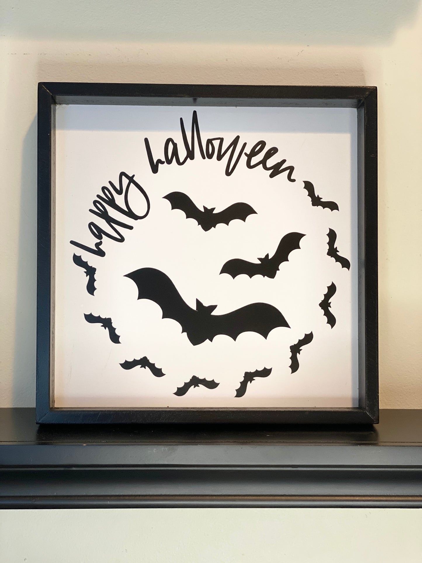 Happy Halloween with Bats Sign