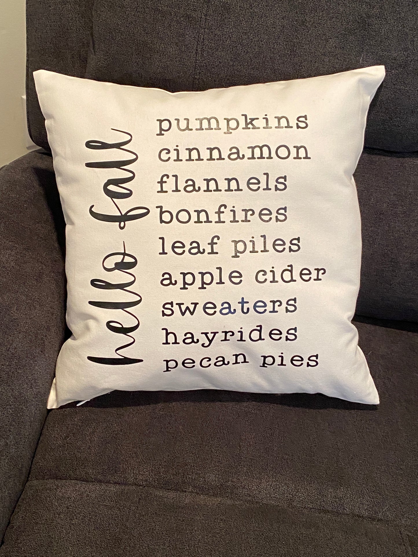 16x16 Reversible Canvas Pillow (Hello Fall/Spooky Home)