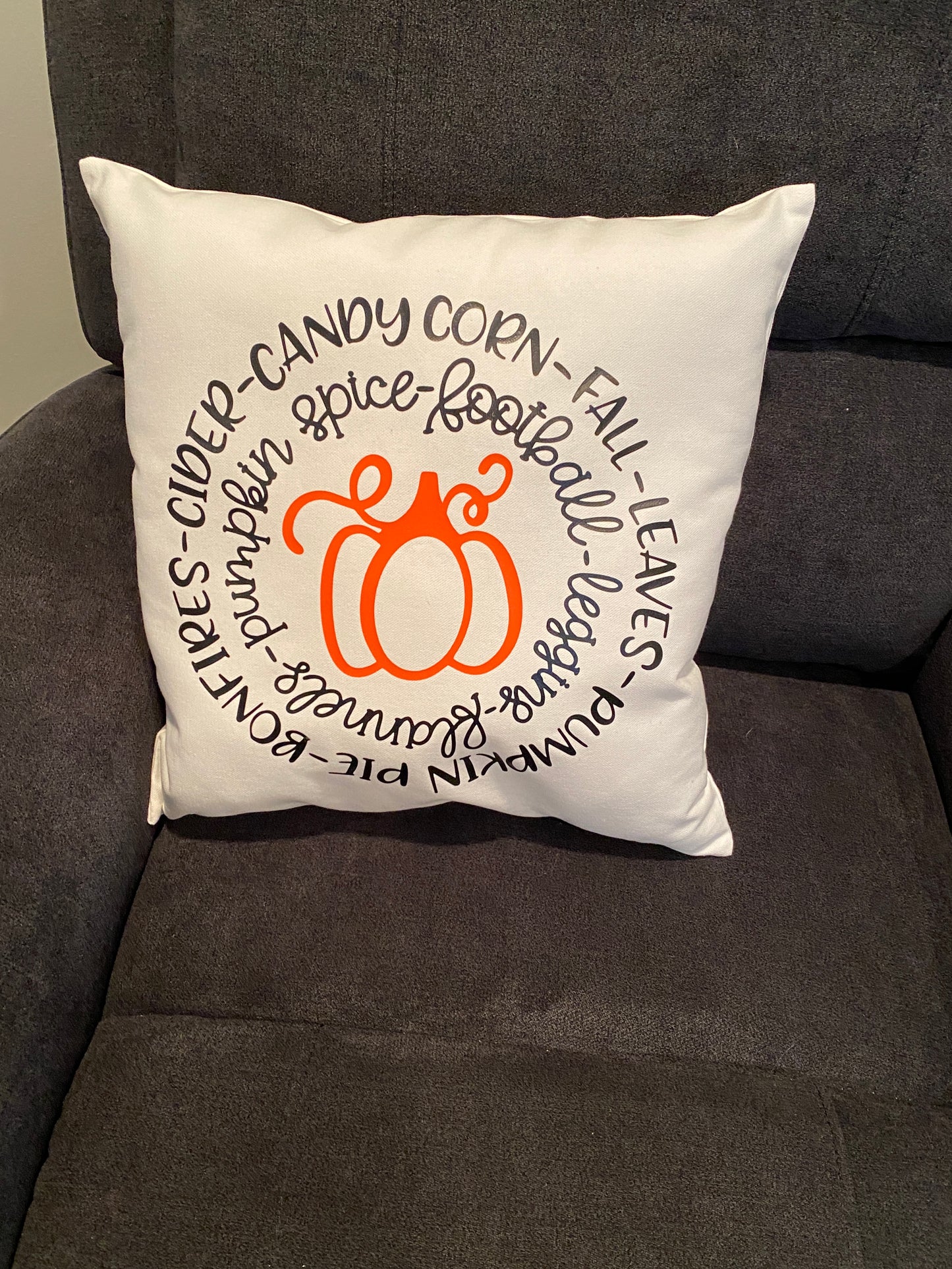 16x16 Reversible Canvas Pillow (Pumpkin/Let It Snow)