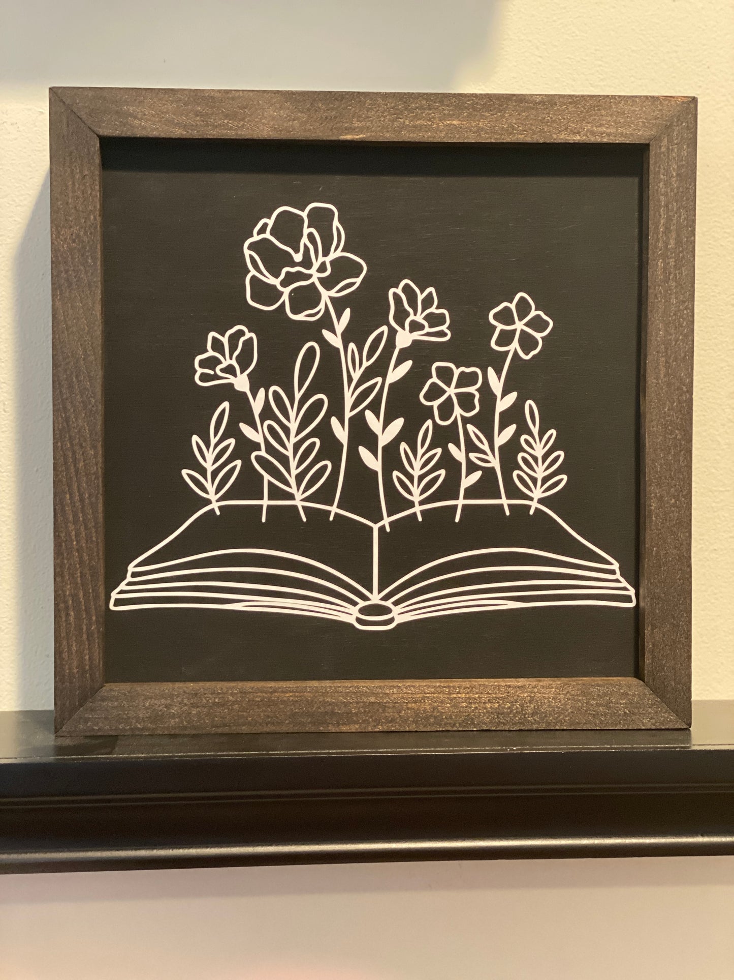 Book with Flowers Illustration Sign