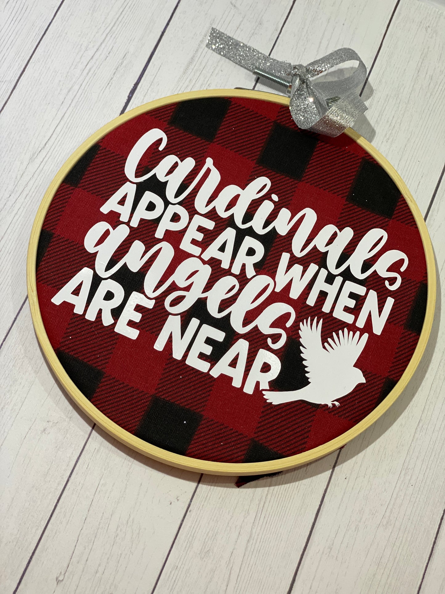 Cardinals Appear When Angels Are Near Embroidered Ornament