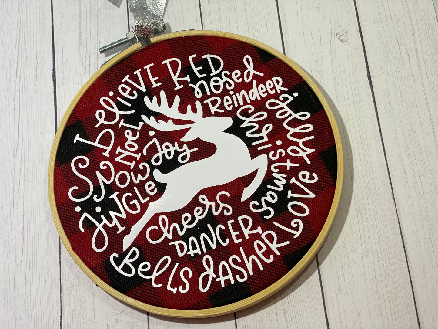 Christmas Themed Words Embroidered Ornament