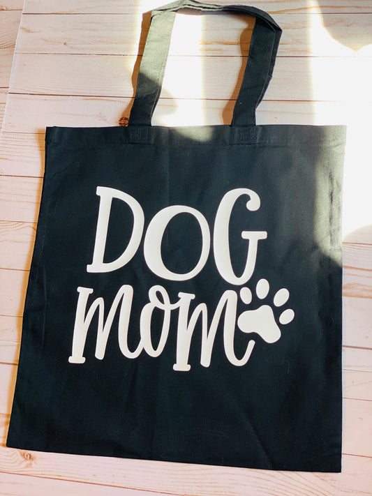 Dog Mom Black Tote