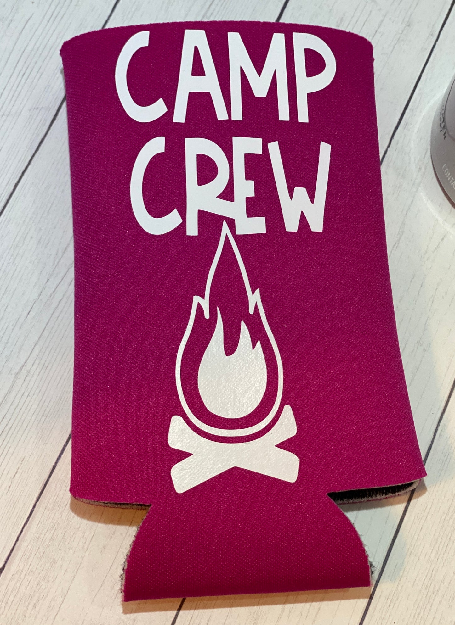 Camp Crew Pink Slim Koozie