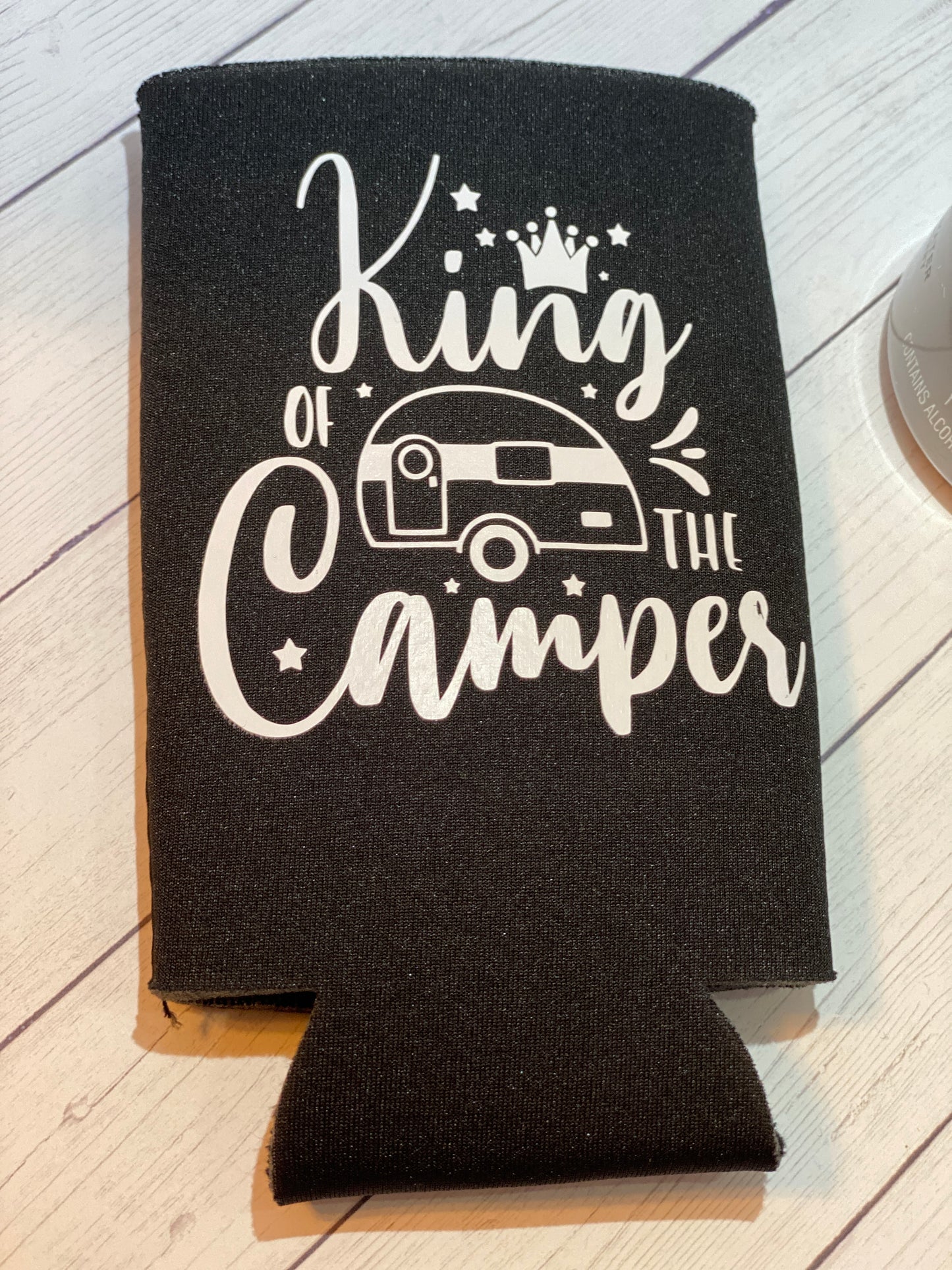 King of the Camper Black Slim Koozie