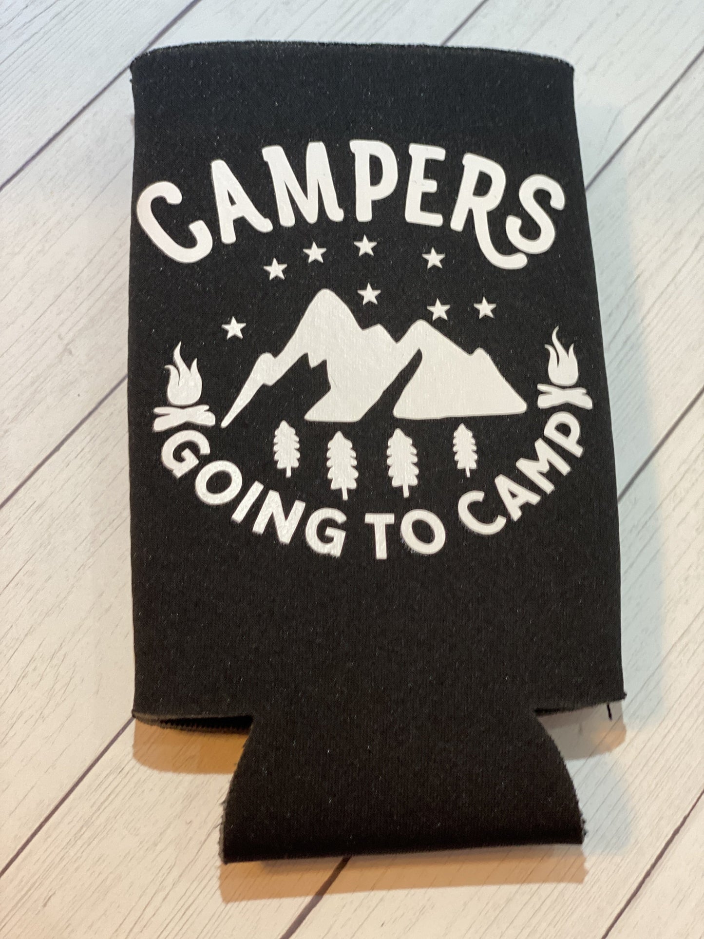 Campers Going to Camp Black Slim Koozie