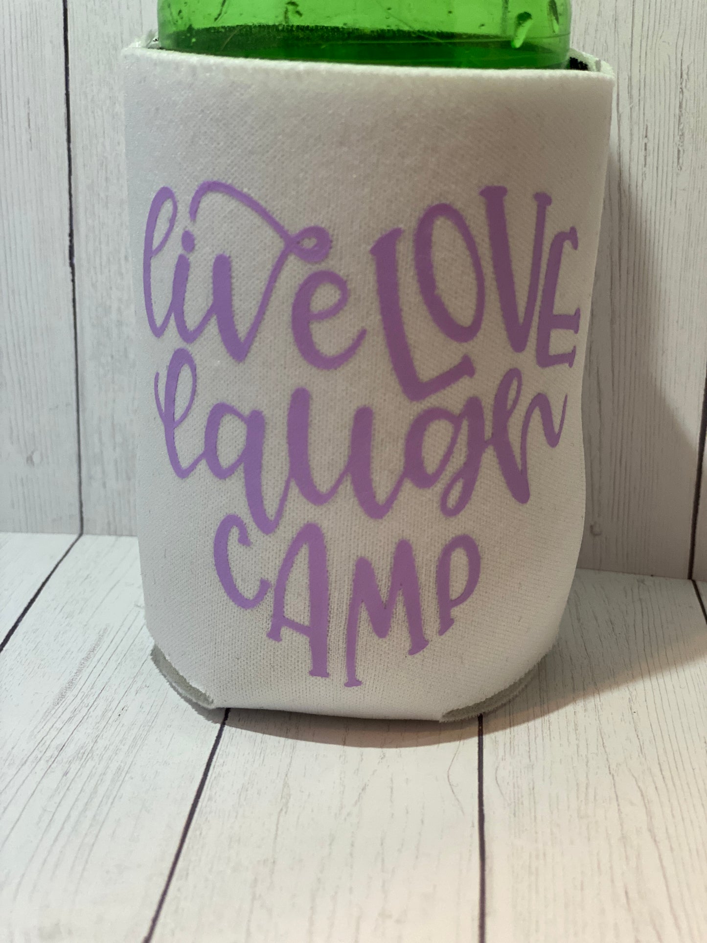 Live Love Laugh Camp White Standard Koozie