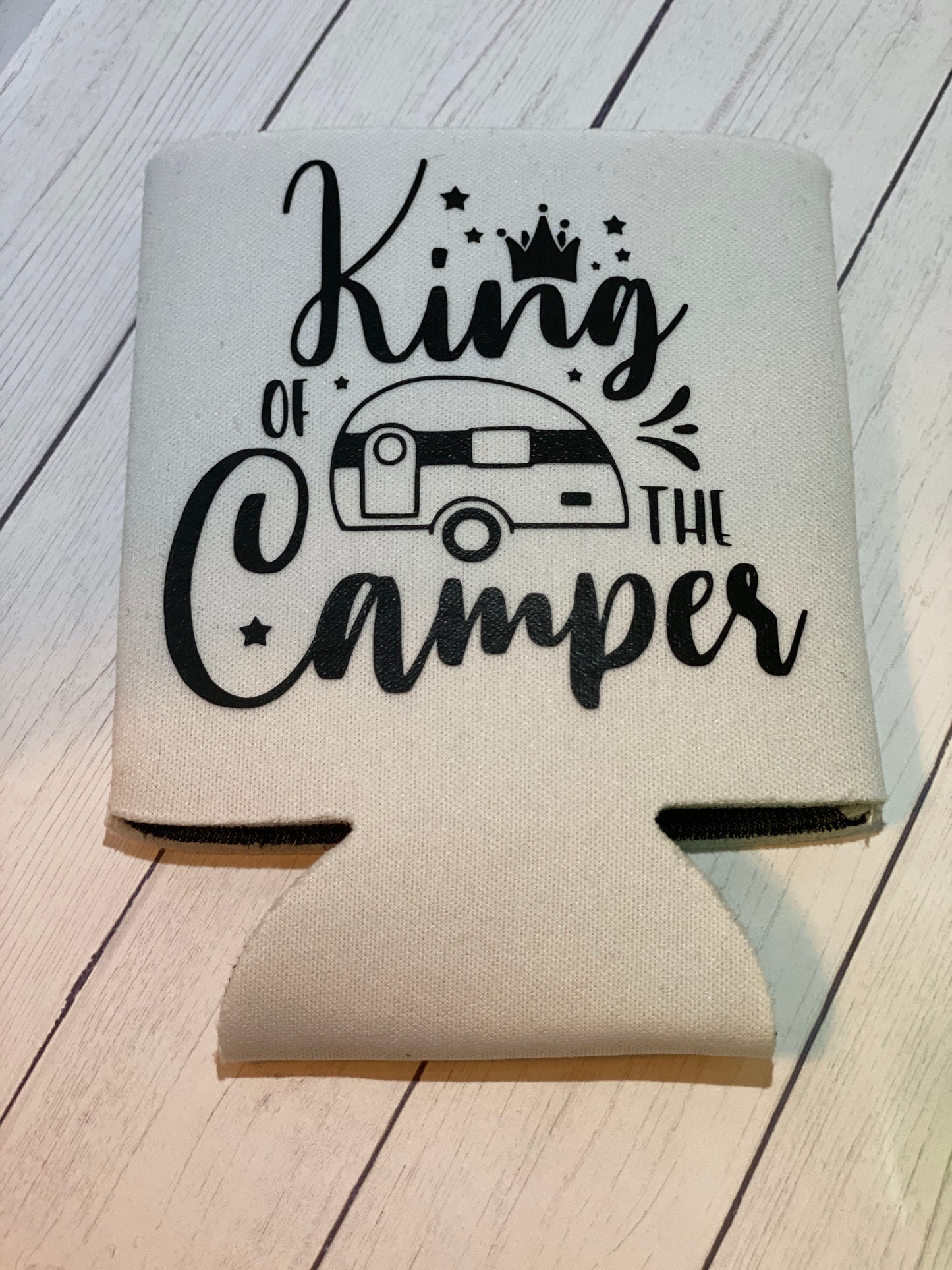 King of the Camper White Standard Koozie