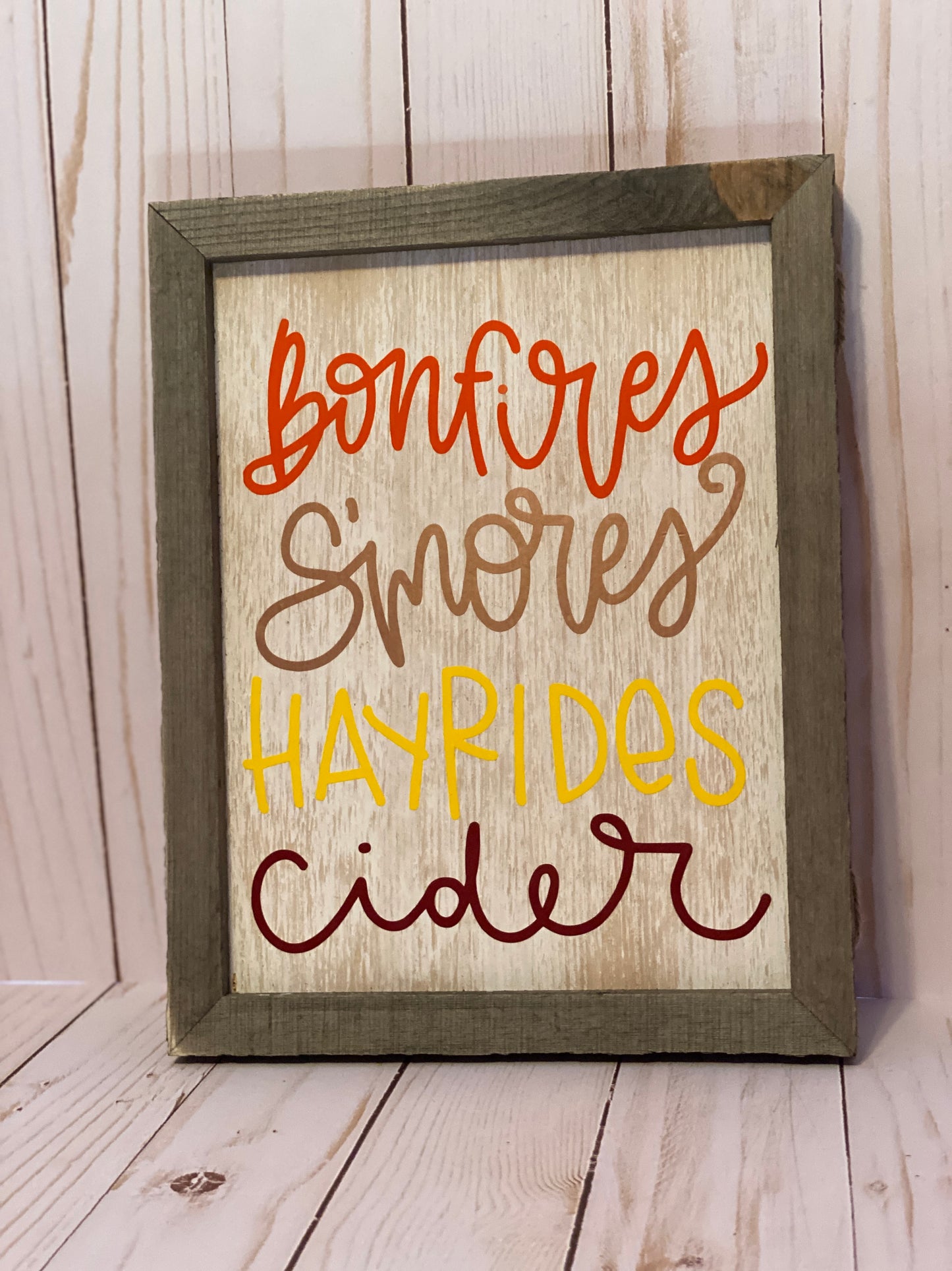 Bonfires S'mores Hayrides Cider Sign