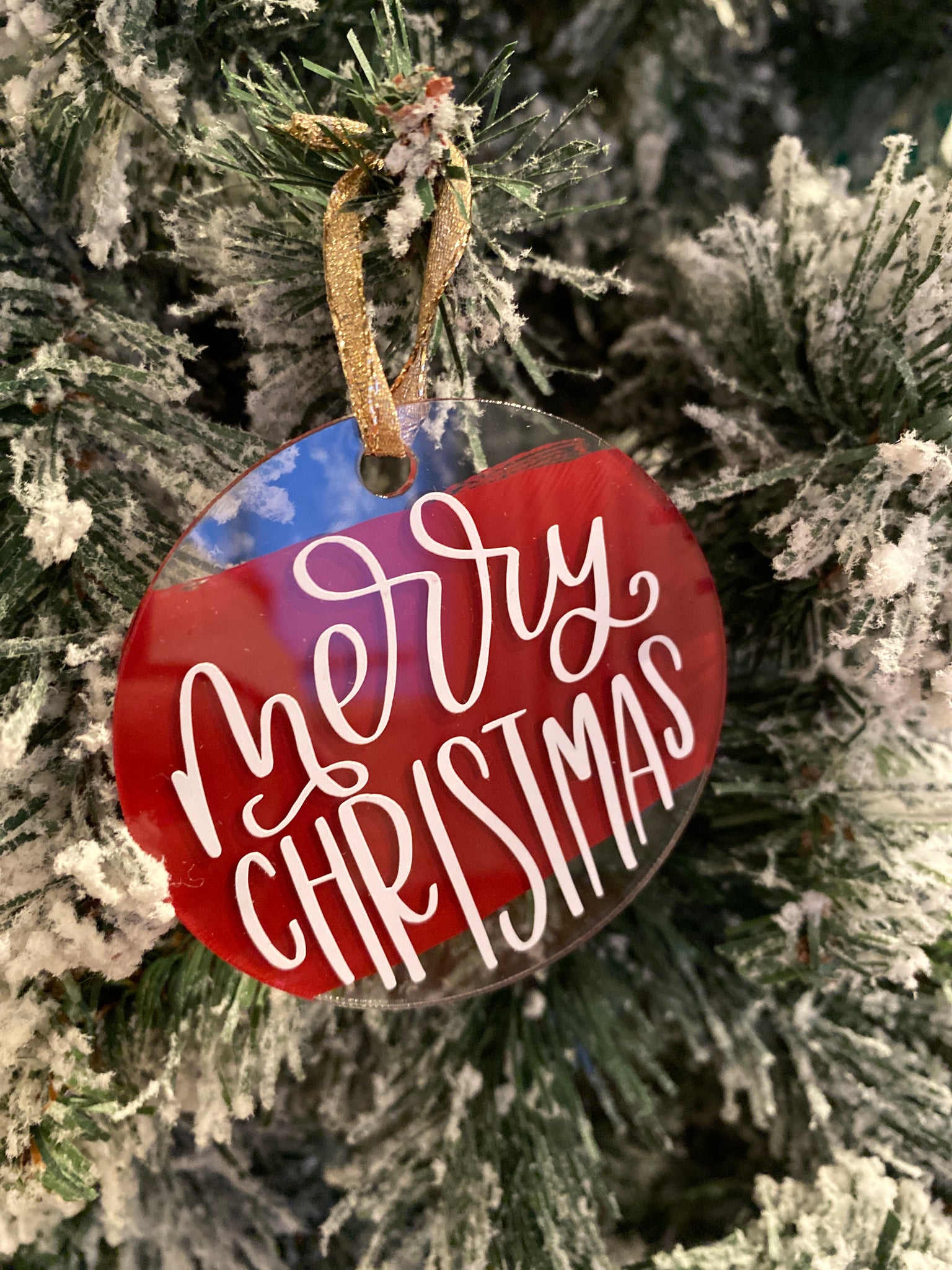 Merry Christmas Ornament (Red)