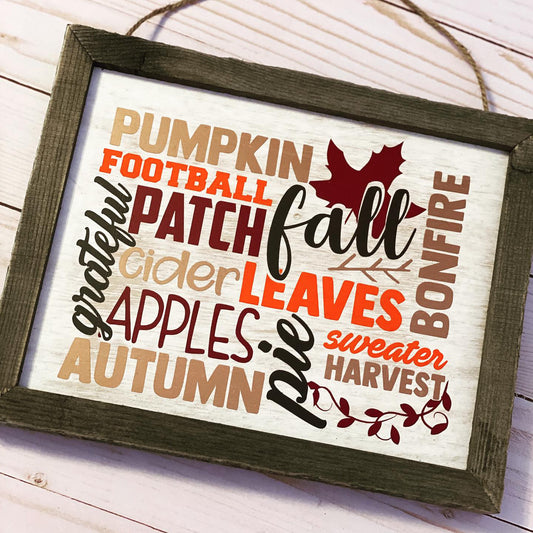 Fall Words Sign