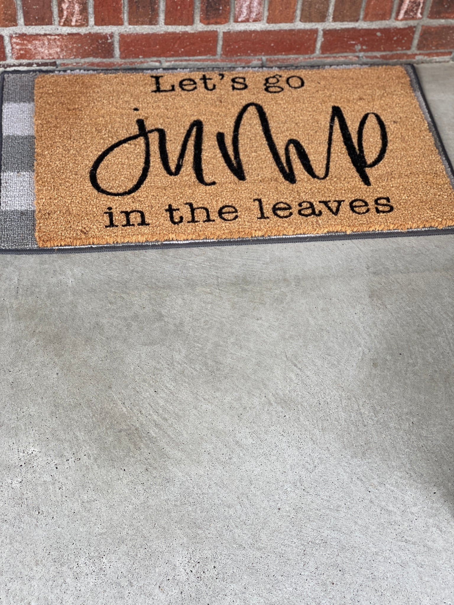 Let's Go Jump in the Leaves Doormat
