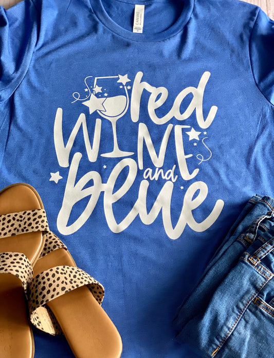 Red Wine and Blue Shirt