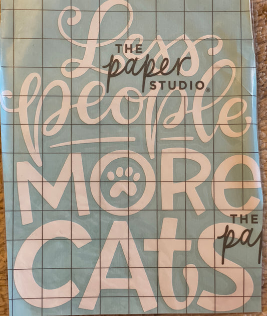 Less People More Cats Decal