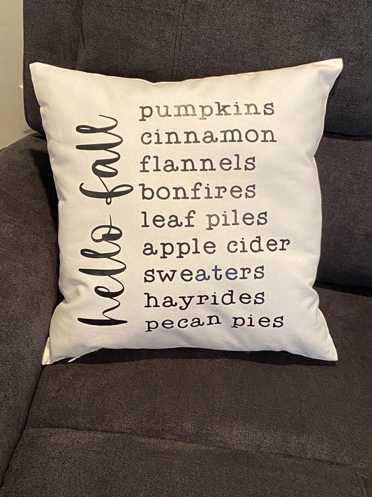 16x16 Reversible Canvas Pillow (Hello Fall/Spooky Home)