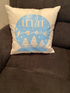 16x16 Reversible Canvas Pillow (Pumpkin/Let It Snow)