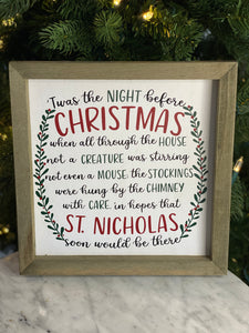 Night Before Christmas Sign