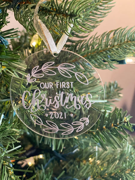 Our First Christmas Clear Acrylic Ornament