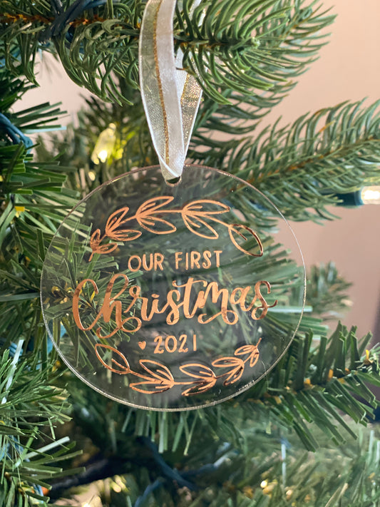 Our First Christmas Clear Acrylic Ornament