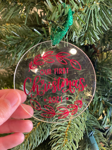Our First Christmas Clear Acrylic Ornament