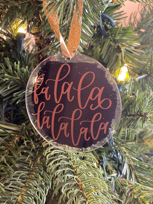 Fa La La Clear Ornament