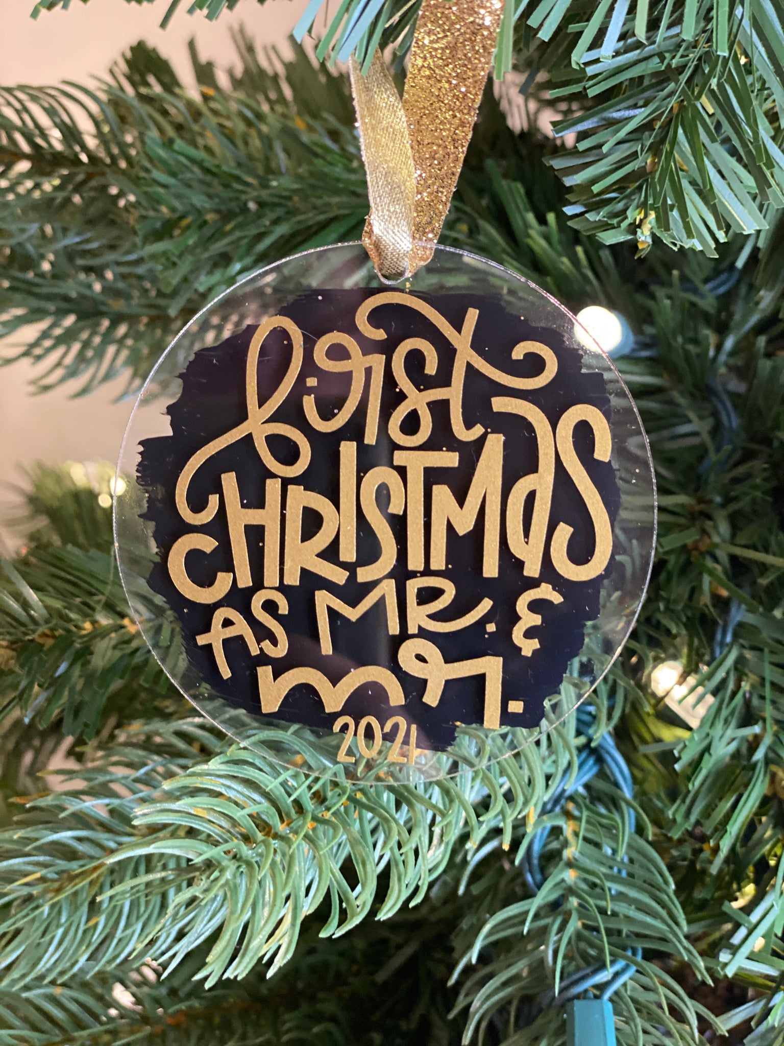 First Christmas as Mr. & Mr. Clear Ornament