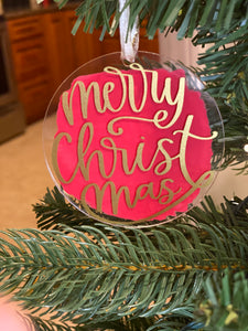 Merry Christmas Clear Ornament