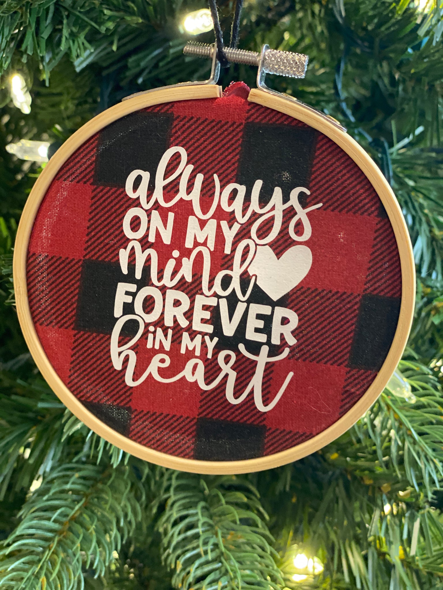 Always On My Mind Embroidery Ornament