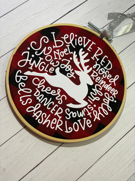Christmas Themed Words Embroidered Ornament
