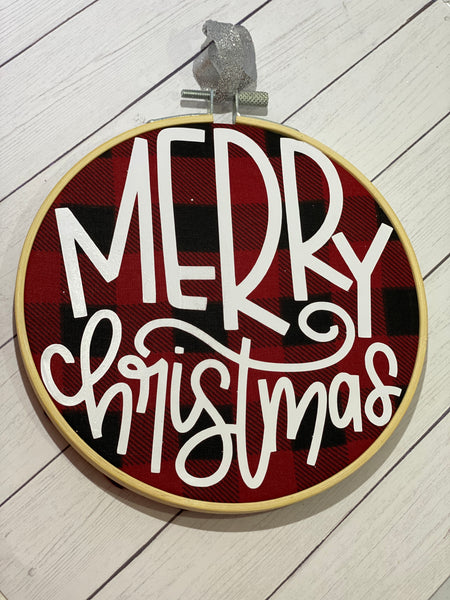 Merry Christmas Embroidered Ornament