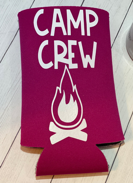 Camp Crew Pink Slim Koozie