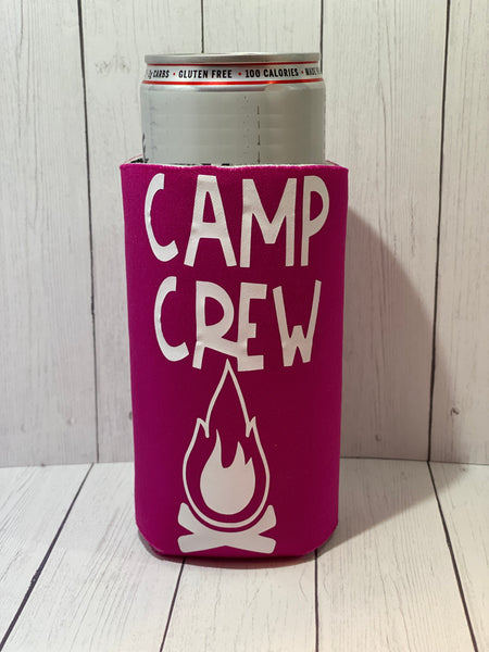 Camp Crew Pink Slim Koozie