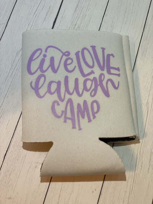 Live Love Laugh Camp White Standard Koozie