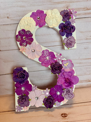 Purple Floral Letter - "S"