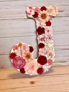 Pink Floral Letter - "J"
