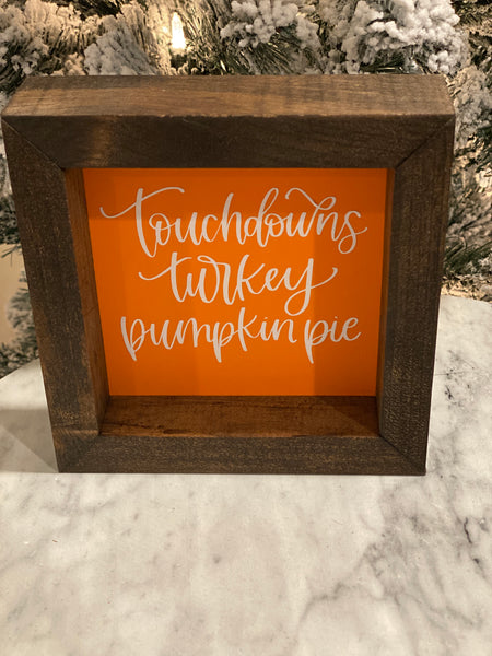 Touchdowns Turkey Pumpkin Pie/Merry Christmas Sign